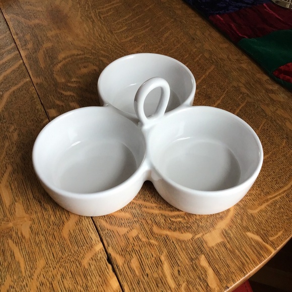 Crate & Barrel 3 Part Divided Serving Bowls Plate Tray Like New! - Picture 9 of 12